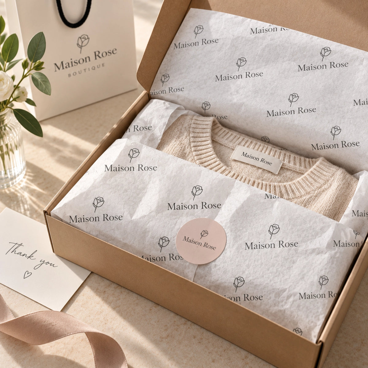 Personalized Tissue Paper with Custom Text